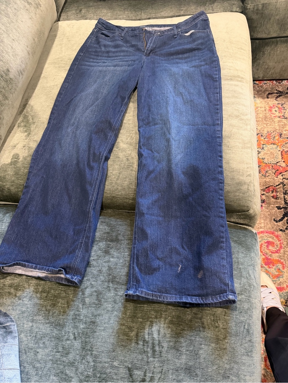 Old Navy Women's Wide-Leg Jeans in Dark Blue